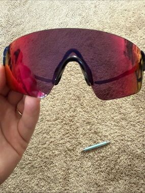 Oakley Men’s Shield Sunglasses with Red Mirrored Lens